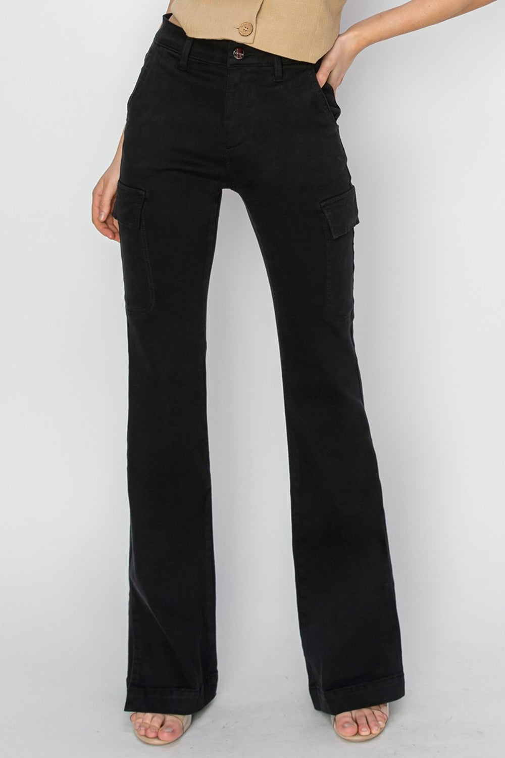 Highly Crafted Side Slit Cargo Bootcut Jeans