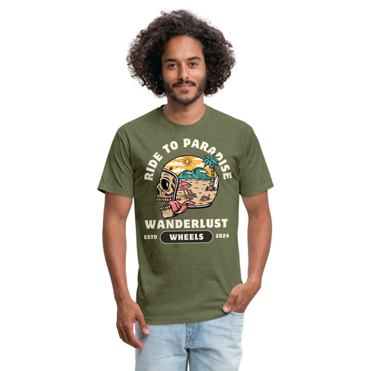 Fitted Cotton/Poly T-Shirt by Next Level - heather military green