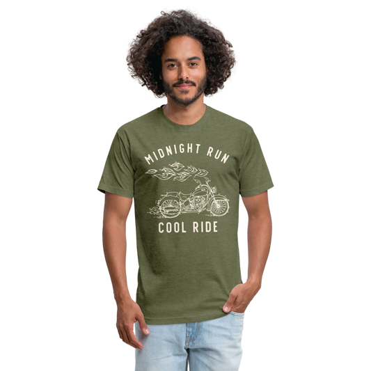 Fitted Cotton/Poly T-Shirt by Next Level - heather military green