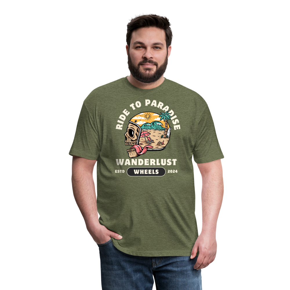 Fitted Cotton/Poly T-Shirt by Next Level - heather military green