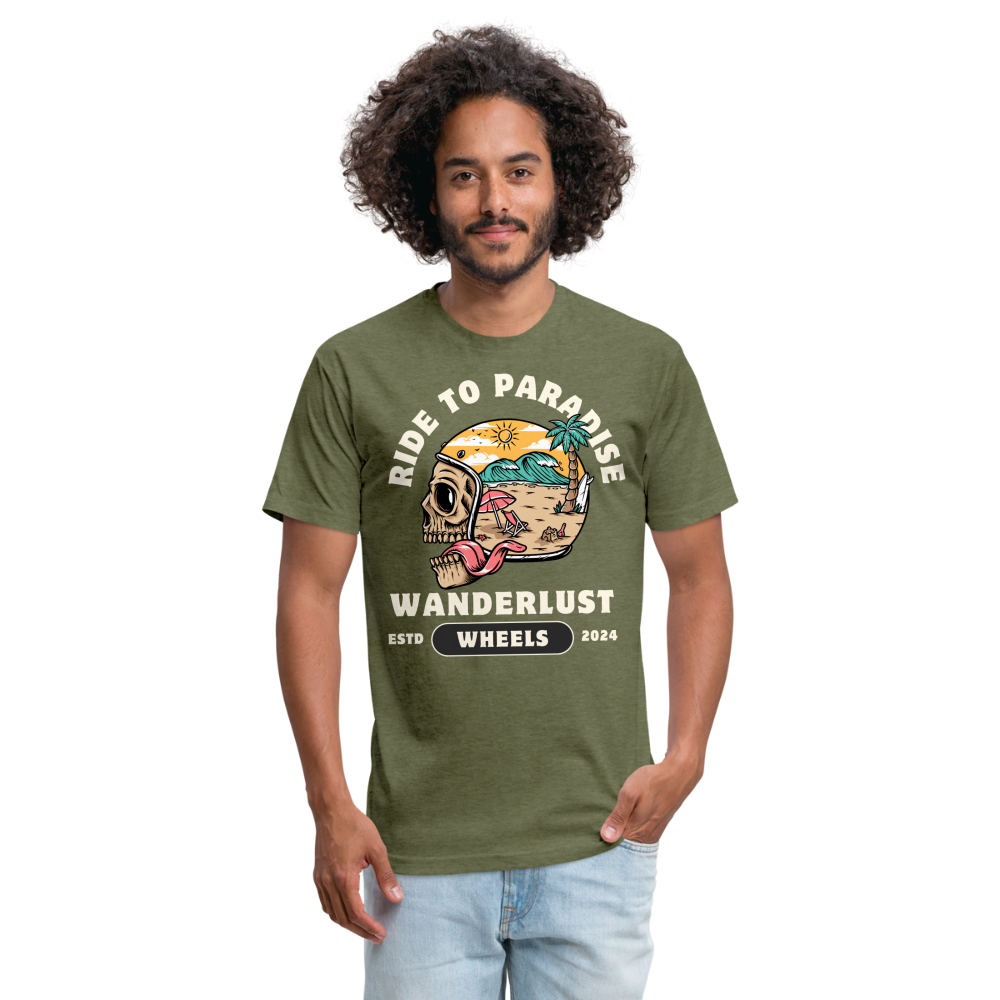 Fitted Cotton/Poly T-Shirt by Next Level - heather military green