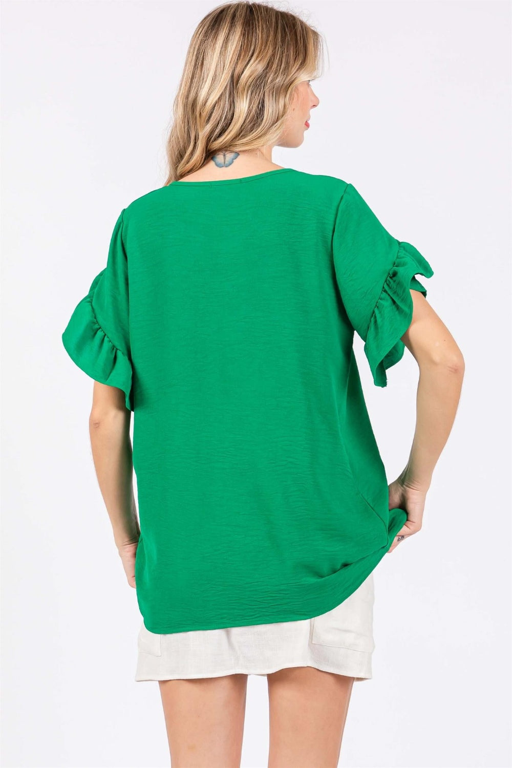 Short Sleeve V-Neck Blouse