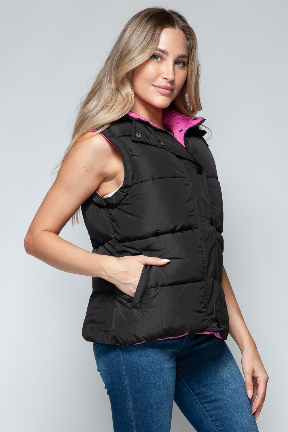 Sans and Zip Closure Hooded Vest