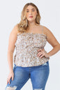 Plus Size Frill Floral Square Neck Cami