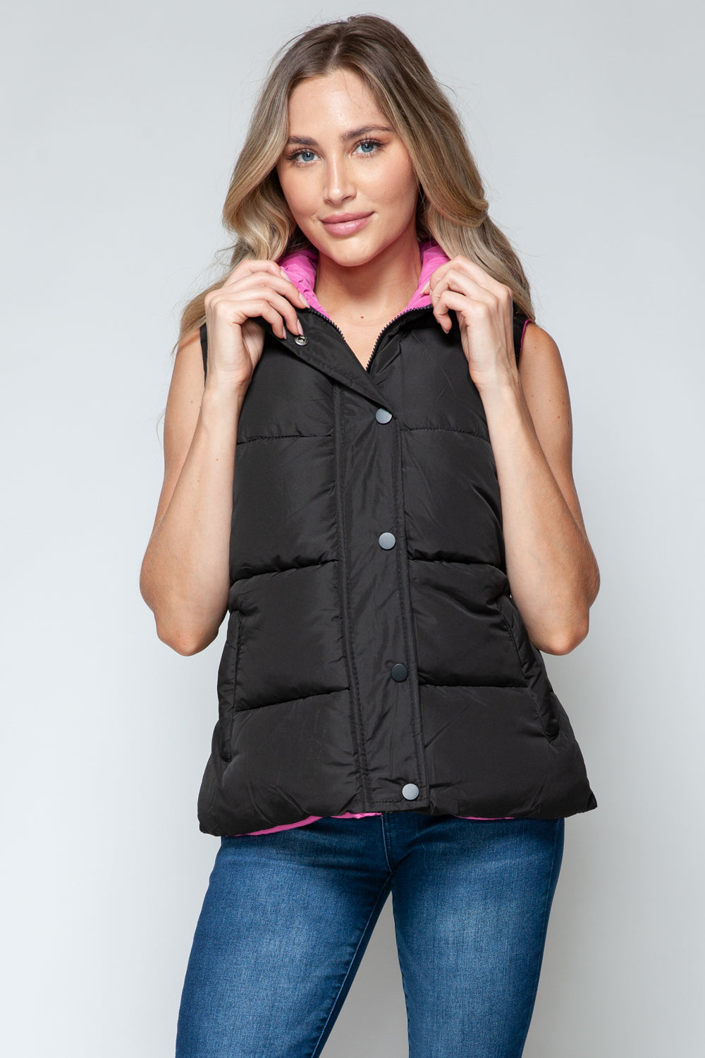 Sans and Zip Closure Hooded Vest