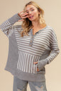 Sans Striped Thumbhole Long Sleeve Top