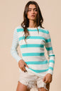 Striped Asymmetrical Hem Knit Top