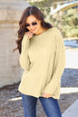 Full Size Ribbed Round Neck Long Sleeve Knit Top