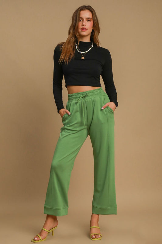 Optima Drawstring Wide Leg Pants with Pockets