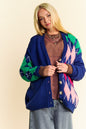 The Couture Knit Argyle V-Neck Dropped Shoulder Cardigan