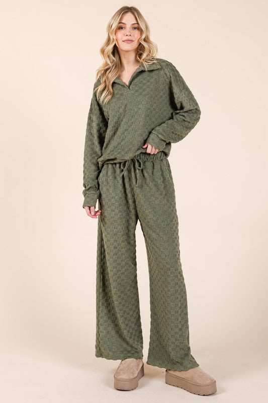 Lumina Tied Checkered Wide Leg Pants