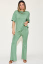 Full Size Bamboo Drop Shoulder T-Shirt and Flare Pants Set