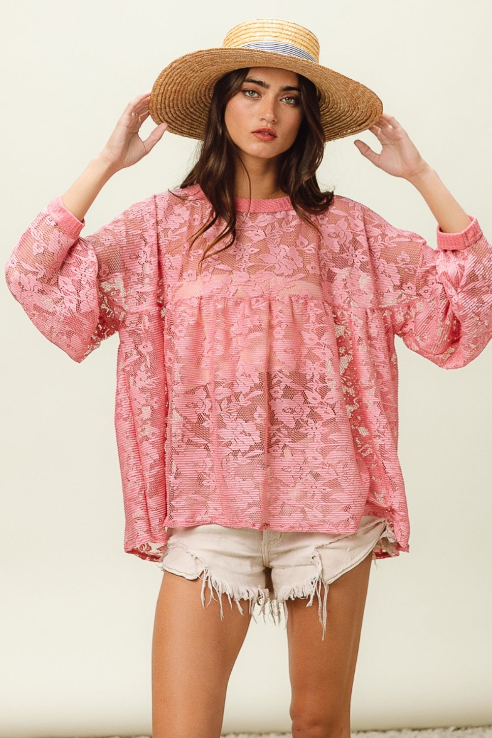 Cypress Floral Lace Long Sleeve Top