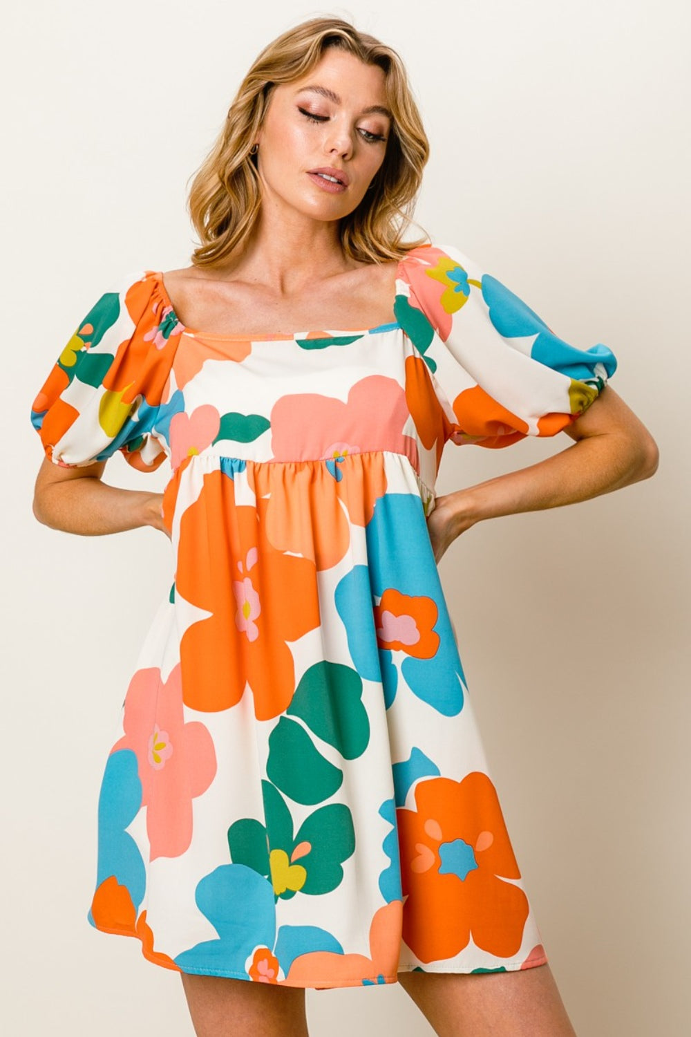 Aurelia Floral Puff Sleeve Mini Dress