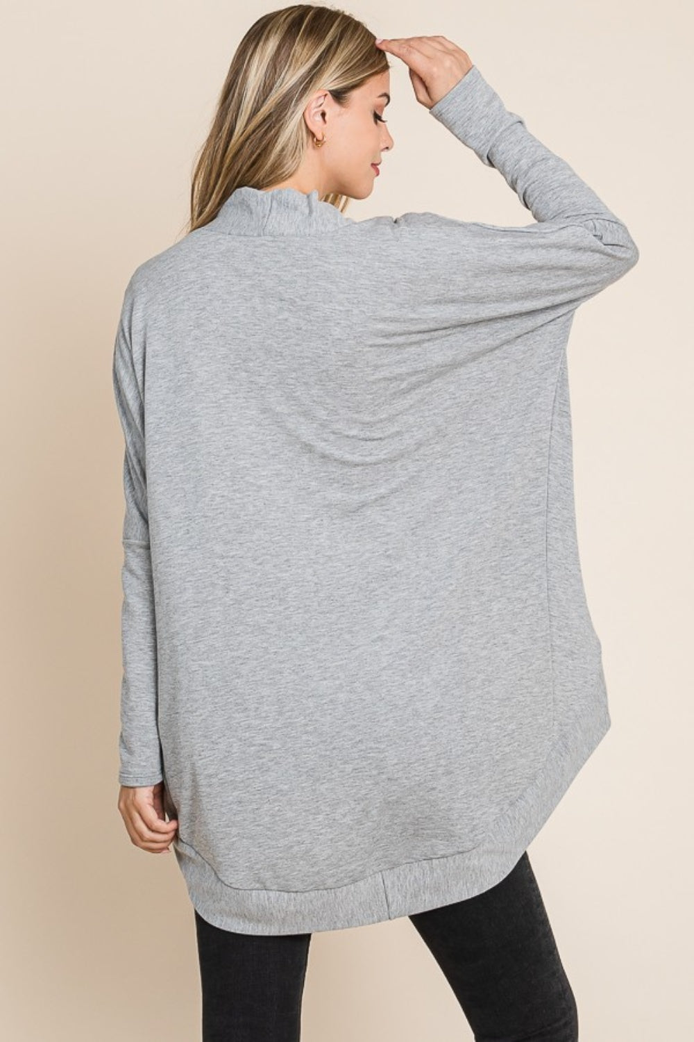 Sans Open Front Long Sleeve Cocoon Cardigan