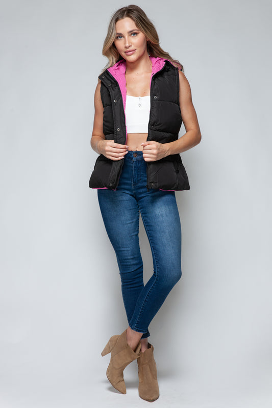 Sans and Zip Closure Hooded Vest