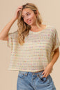 SANSPLAY Striped Popcorn Knit Top