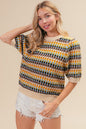 The Luxe Knit Multi Color Half Sleeve Sweater