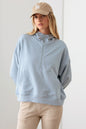 Warm Embrace  Half Zip Drawstring Mock Neck Hoodie