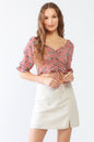 The Avant-Garde Floral Ruffle Smocked Back Ruched Crop Top