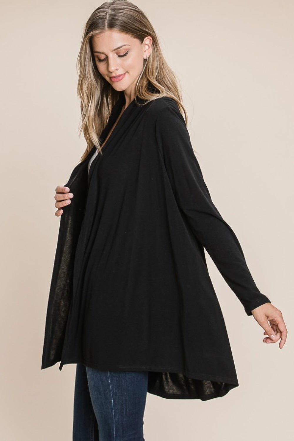 Sans Open Front Long Sleeve Cardigan