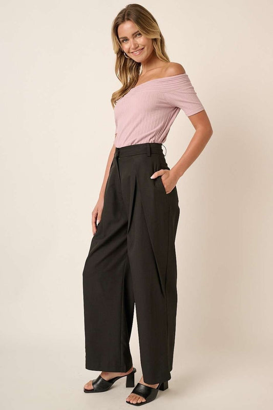 Seraphina Deep Pleated High Waisted Wide Leg Pants