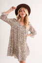 Sans Leopard Ruffle Hem Woven Mini Dress