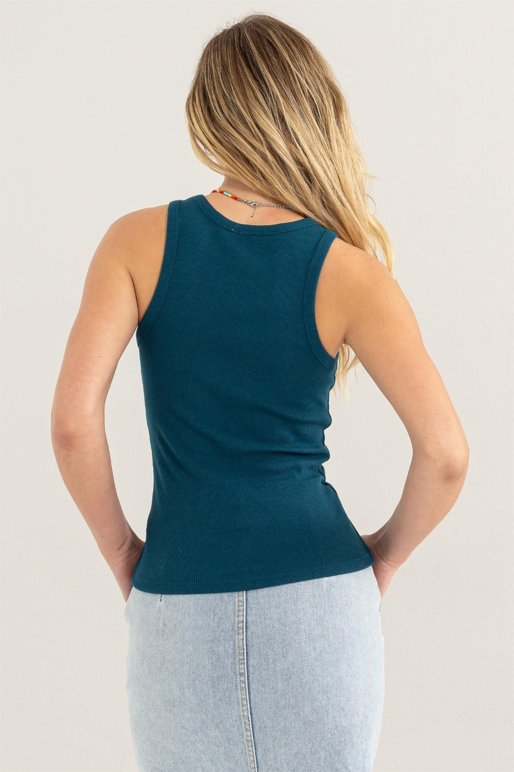 Ribbed Round Neck Tank