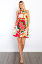 Sansplay event Full Size Floral Sleeveless Mini Dress with Pockets