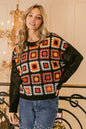 The Urbanite Granny Square Front Long Sleeve Top