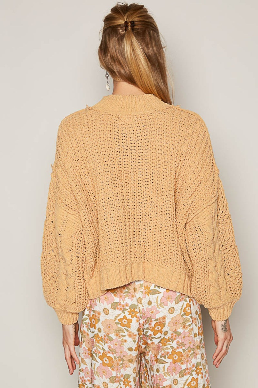 The Luxe Knit  Mock Neck Cable Knit Sweater