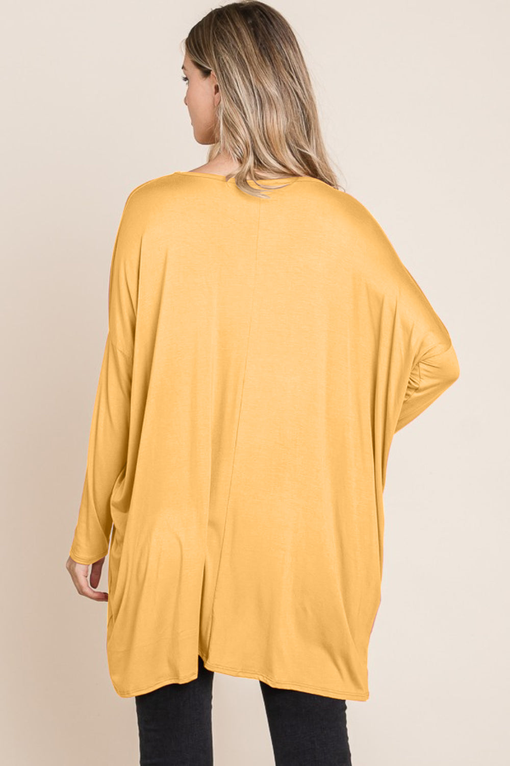 Lunar Embrace Round Neck Long Sleeve Oversized Top