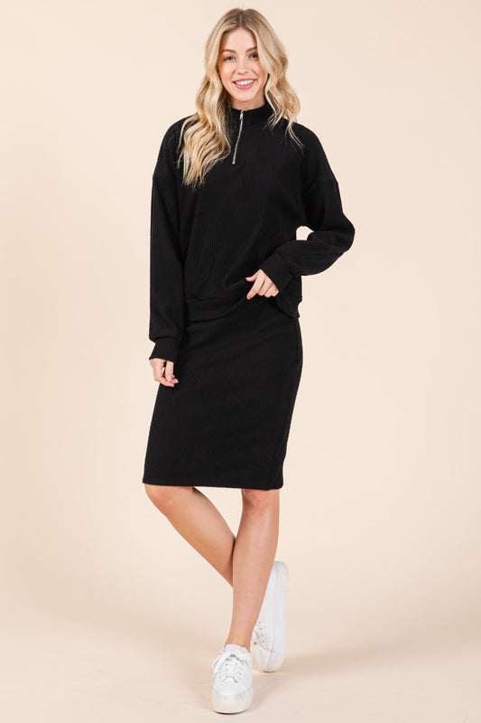 Sans Zip Long Sleeve Sweatshirt with Pockets