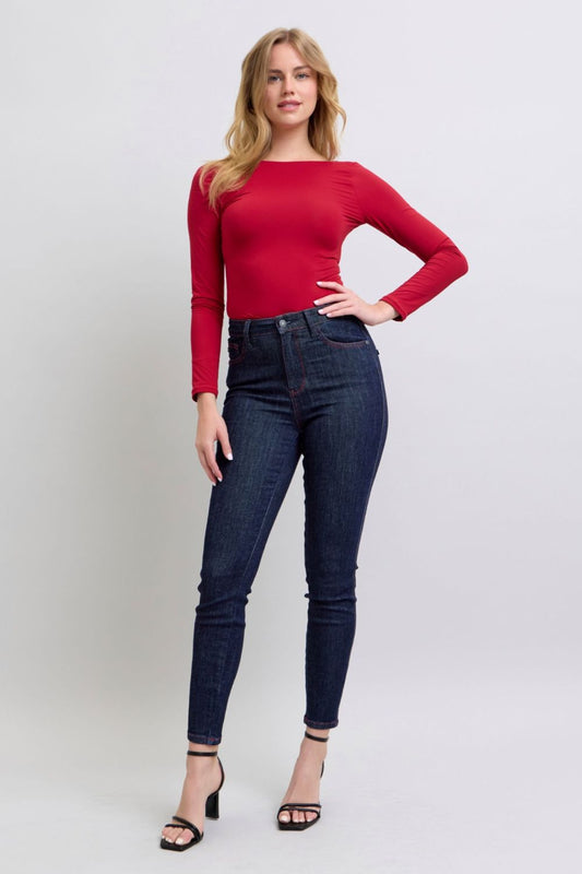 Crafted with love Heart Shaped Back Pockets Skinny Jeans