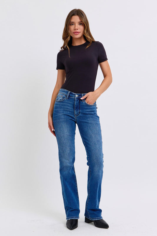 Full Size Run Mid-Rise Bootcut Jeans with Thermal Lining