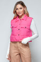 Snap Down Quilted Crop Vest