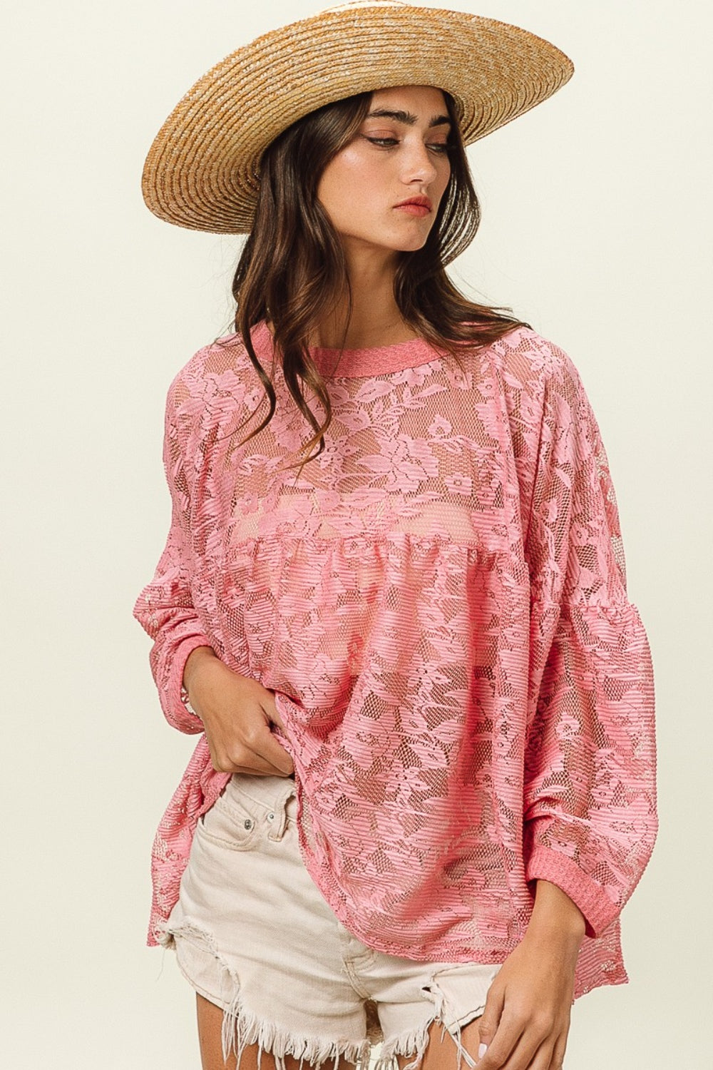 Cypress Floral Lace Long Sleeve Top