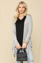 Sans Full Size Open Front Knit Cardigan