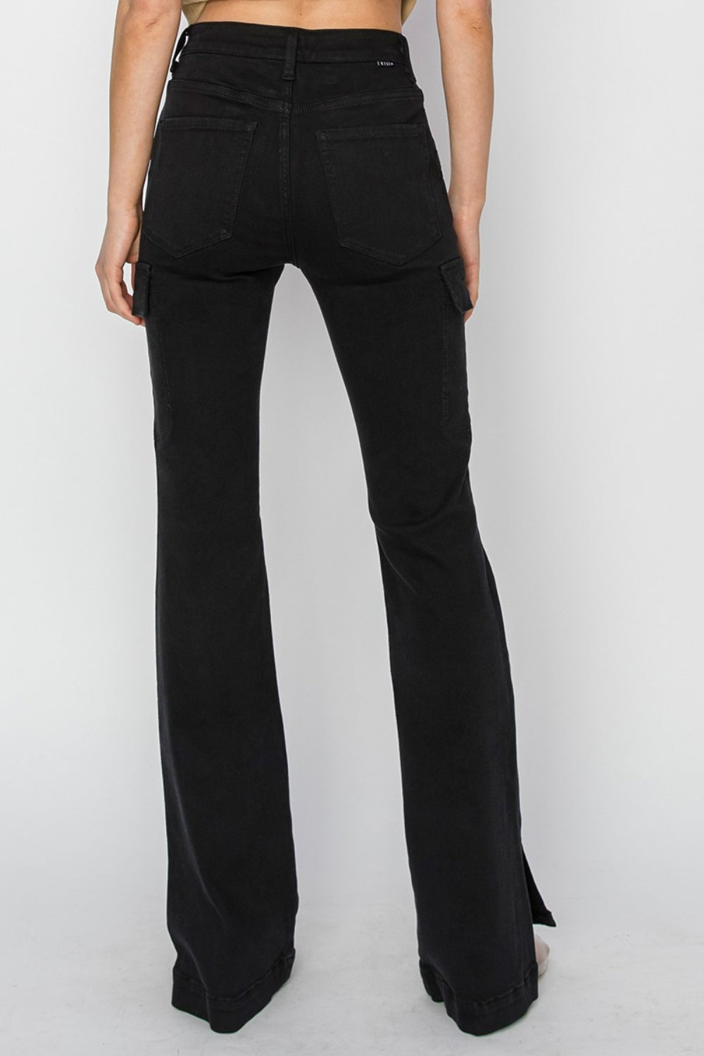 Highly Crafted Side Slit Cargo Bootcut Jeans