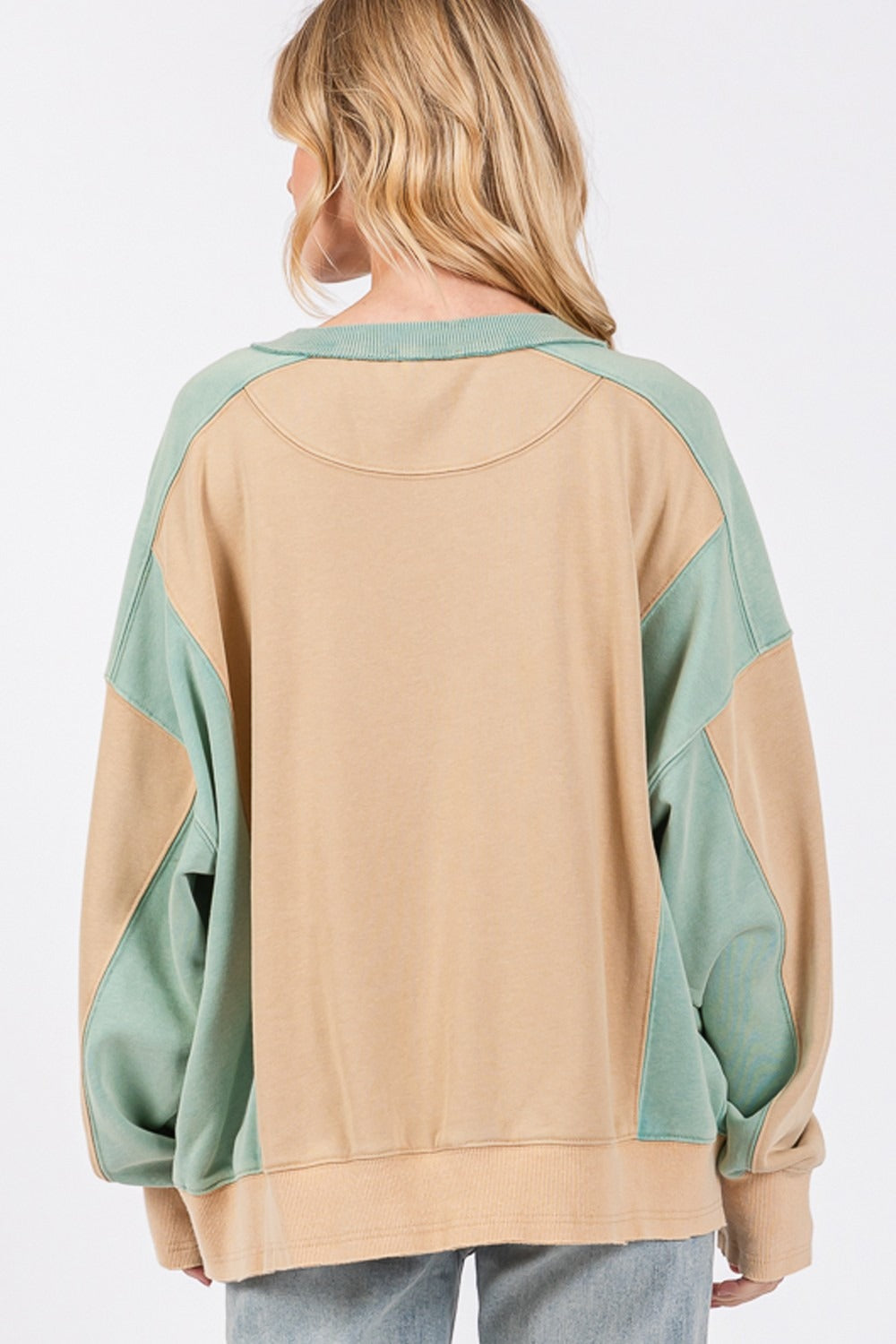 Signature Softness Color Block Round Neck Sweatshirt