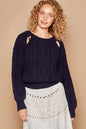 Sansplay Knit Cutout Long Sleeve Sweater