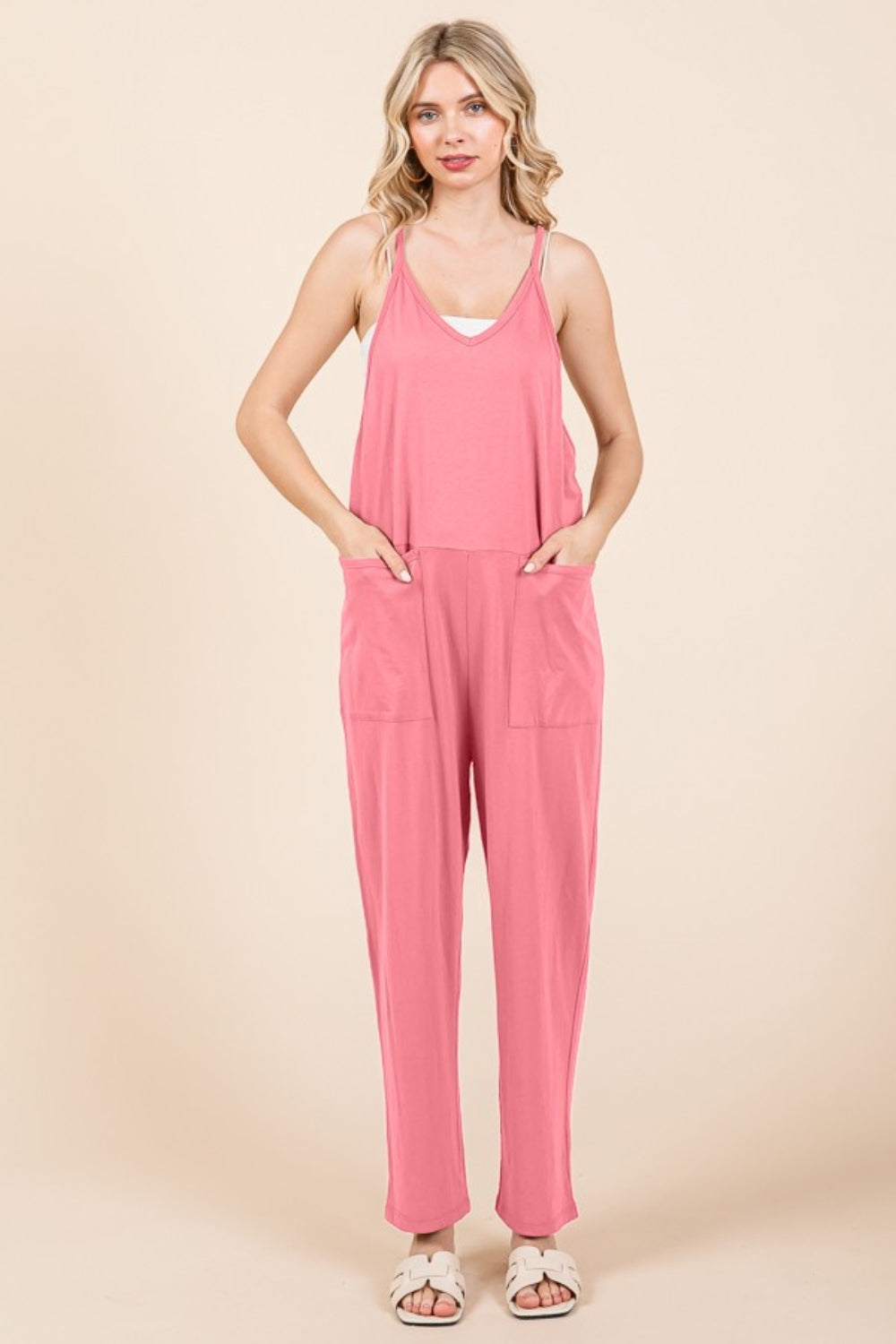 Sansplay Timeless Full Size Sleeveless Jumpsuit with Pockets